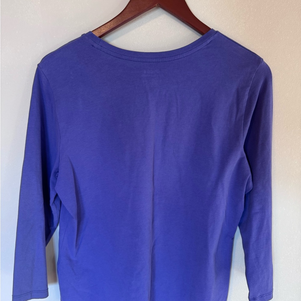 Chico's Vibrant Purple 3/4 Length Sleeve Ultimate Tee - Picture 3 of 3